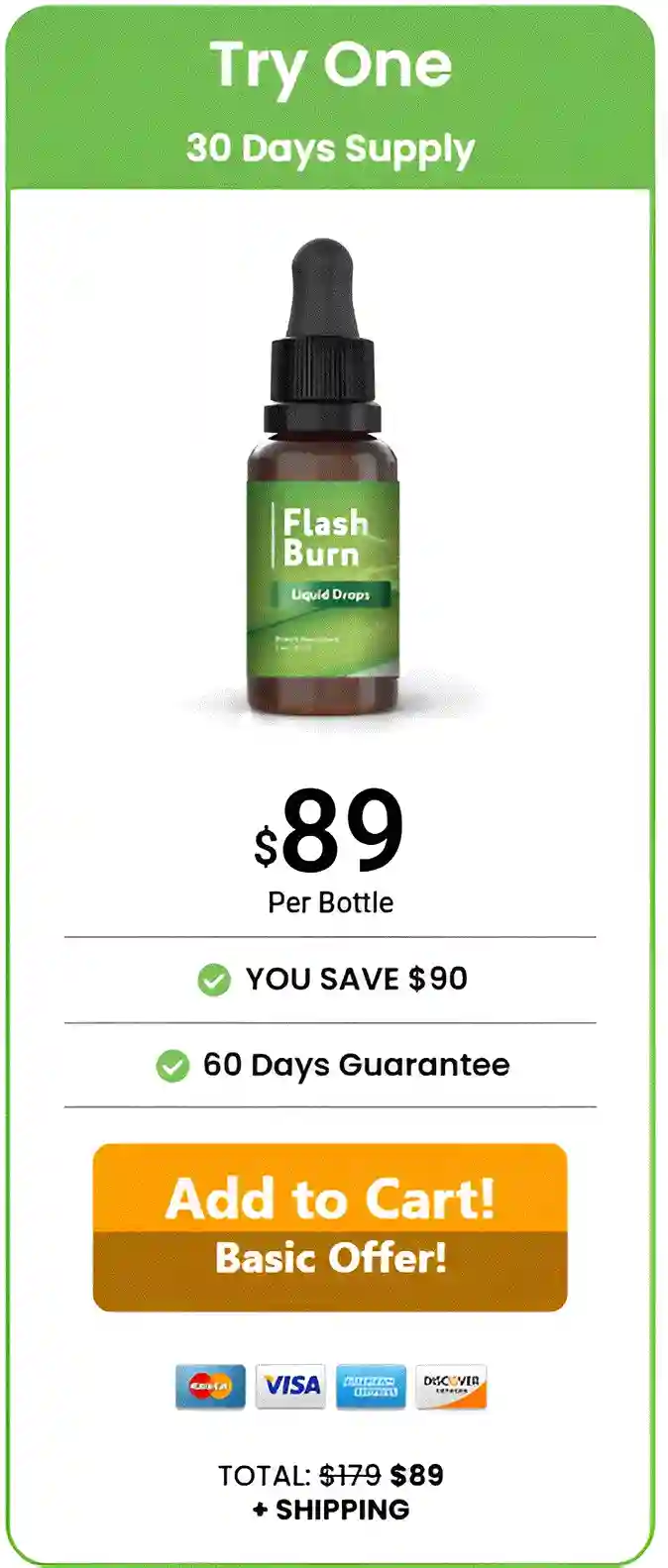 Flash Burn 1 bottle  pricing